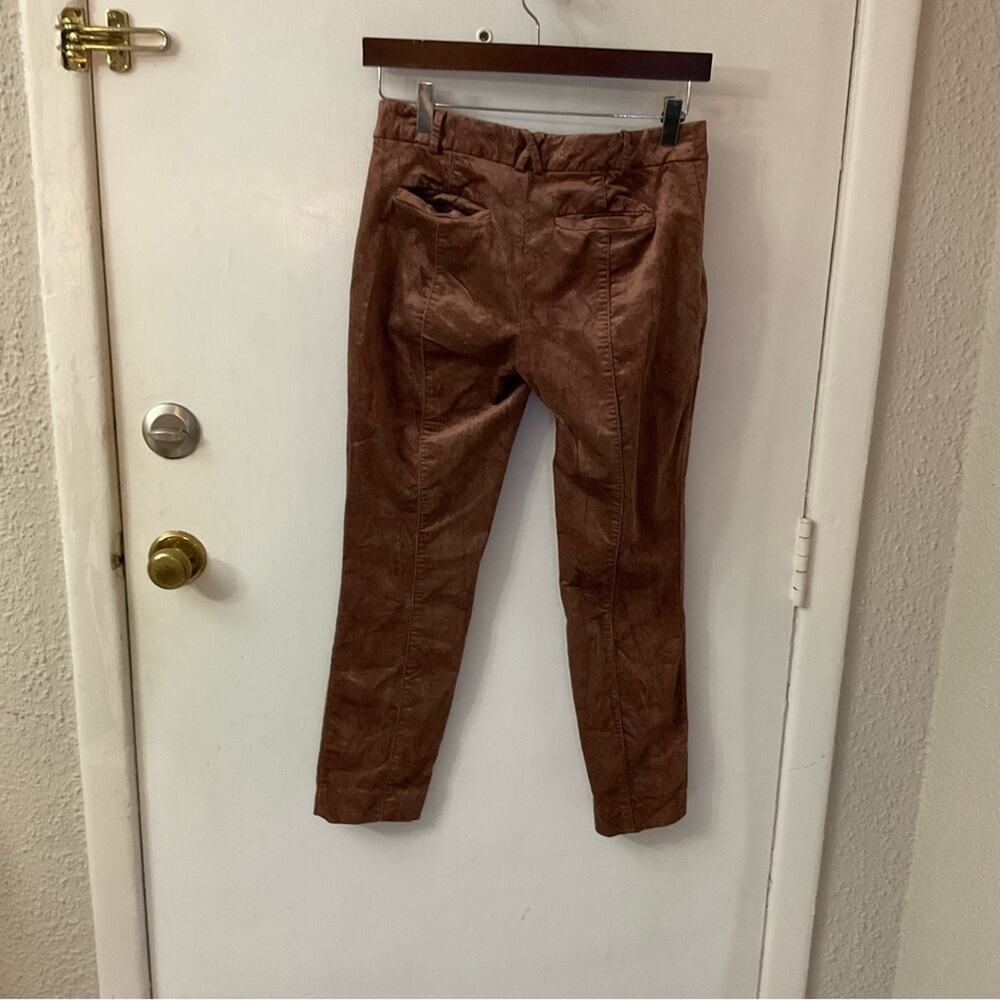 Anthropologie The Essential Slim Brown Pants 0 Casual  Boho Slow Fashion Preppy - Picture 2 of 11